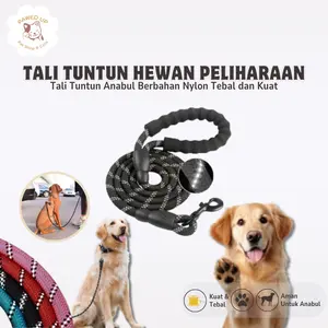 PAWED UP Dog Leash / Tali Tuntun Harnes bahan Nylon Rantai Anjing Kucing Hewan Pet Belts TEBAL KUAT