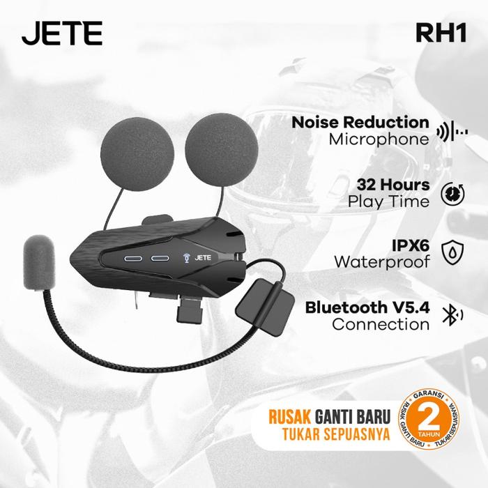 Gambar Helmet Headset Bluetooth JETE RH1 IPX6 Helm Motor NOT Intercom with Microphone BT 5.4 - Garansi 2 Tahun dari Doran Gadget Store Kota Administrasi Jakarta Pusat Tokopedia