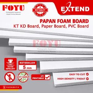 PVC Poly Foam Paper Board KT KD 5mm Standart Warna Putih 30x40cm 40x60cm 60x80cm 60x90cm 60x160cm Banner Poster Iklan