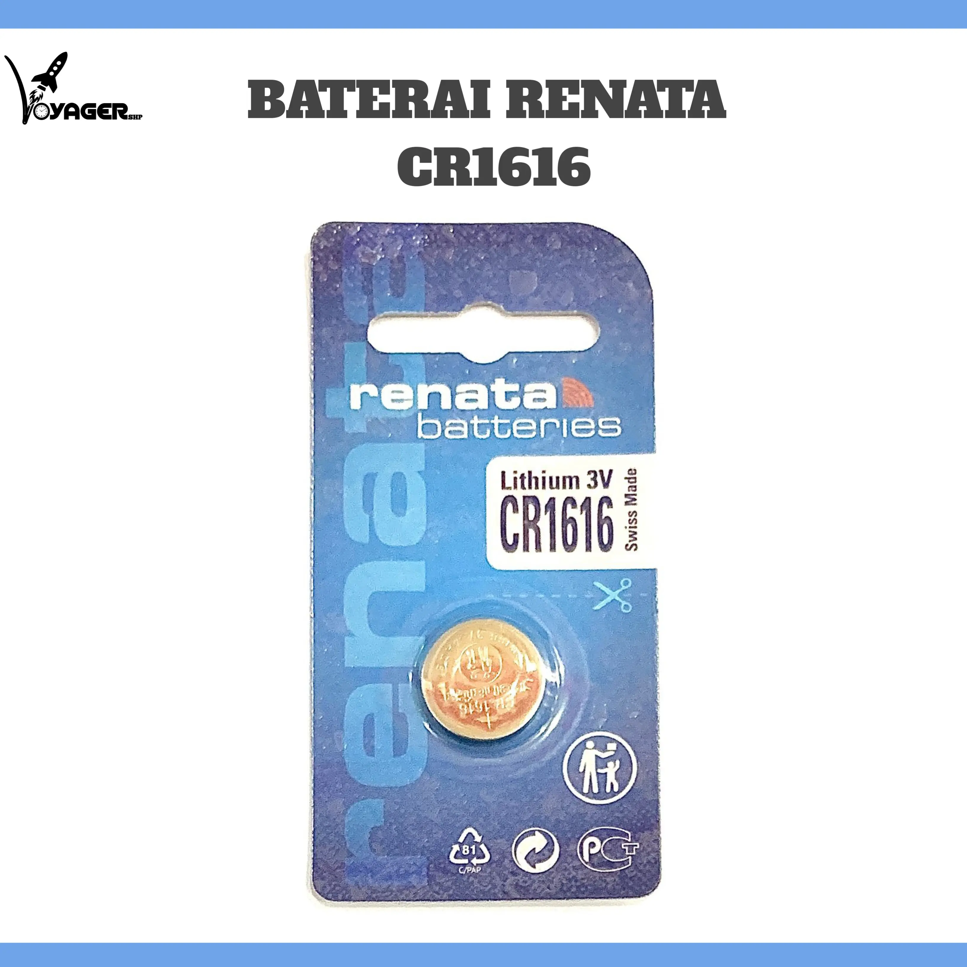 BATERAI RENATA CR1616 ORIGINAL / BATRAI BATTERY RENATA CR 1616 3V
