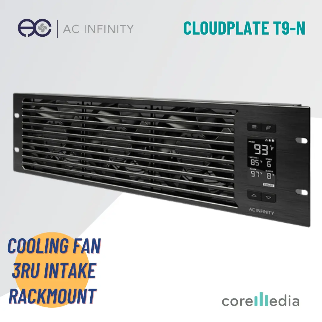 AC Infinity CLOUDPLATE T9 3 RU Intake Rack Cooling System 3-Fan