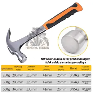 Palu kambing full besi 250g 350g 500g lapis karet amer cukit martil HD