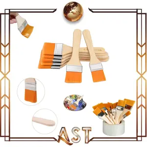 ( KN ) Kuas Nilon Oles BBQ Brush Kue Lukis Bahan Nylon Mentega Bakar Panggang Bulu Halus Kayu Kitchenware