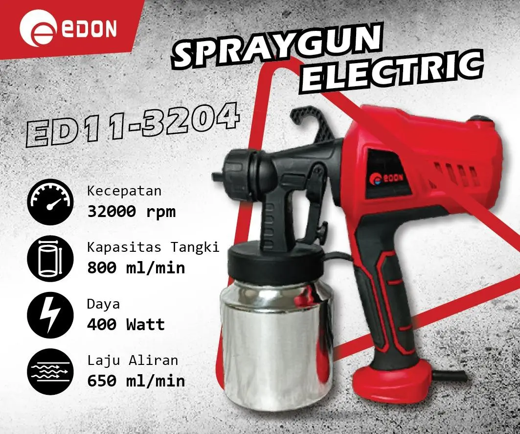 Semprotan Cat Listrik Tanpa Kompresor ED11-3204 SPRAYGUN ELEKTRIK