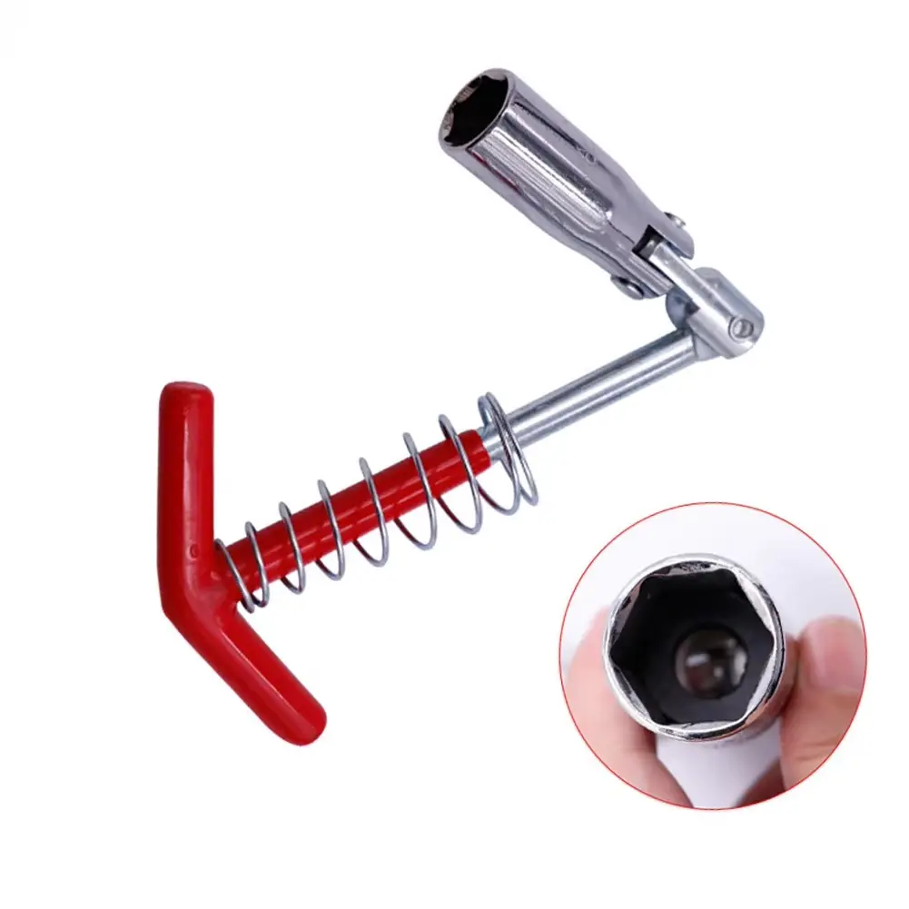 Kunci Busi Leher Flexible 16mm Fleksibel Sock Sok Spark Plug Kunci T Spring Mobil Untuk Semua Motor 4 Tak Kunci Flexible Buka Busi Motor SOK SHOK SHOCK RING PAS SPARK PLUG WRENCH 16MM Putar 360 Derajat presisi