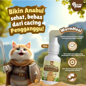 Golden Paw - WormHeal Obat Cacing dan Parasit Ampuh Untuk Membasmi Cacing Pada Kucing - 15ml Obat Pencegah Kucing Cacingan