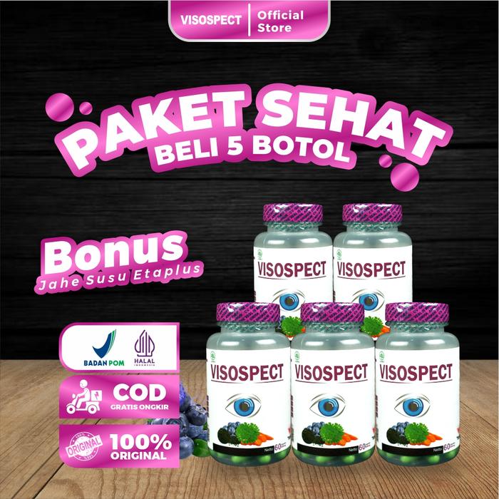 Gambar PAKET 5 BOTOL VISOSPECT Obat Mata Minus Mata Katarak Mata Merah Obat Glaukoma Vitamin Mata BPOM dari Visospect Official Store Kab. Kediri Tokopedia