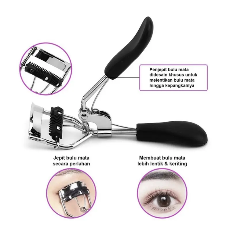 Penjepit bulu mata sisir eyelash curler stainless steel eye make up tool pelentik tahan lama 5
