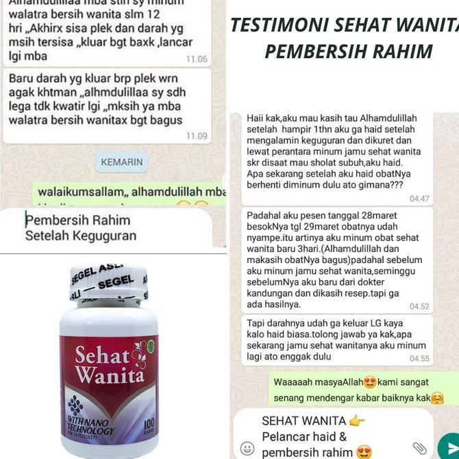 Obat Pembersih Pendarahan Rahim Setelah Kuret Herbal Sehat Wanita Asli - 50 kapsul