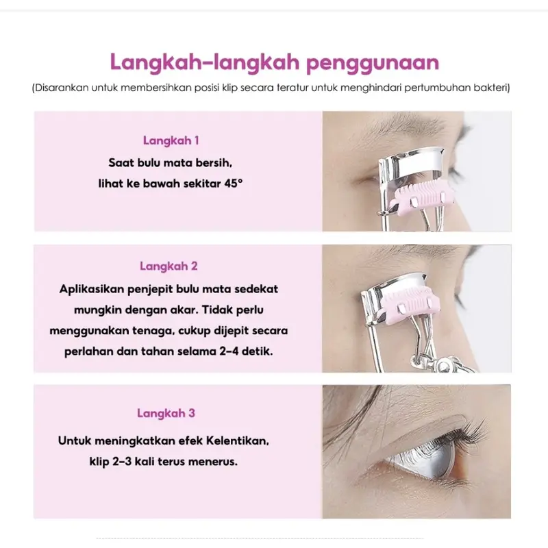 Penjepit bulu mata sisir eyelash curler stainless steel eye make up tool pelentik tahan lama 8