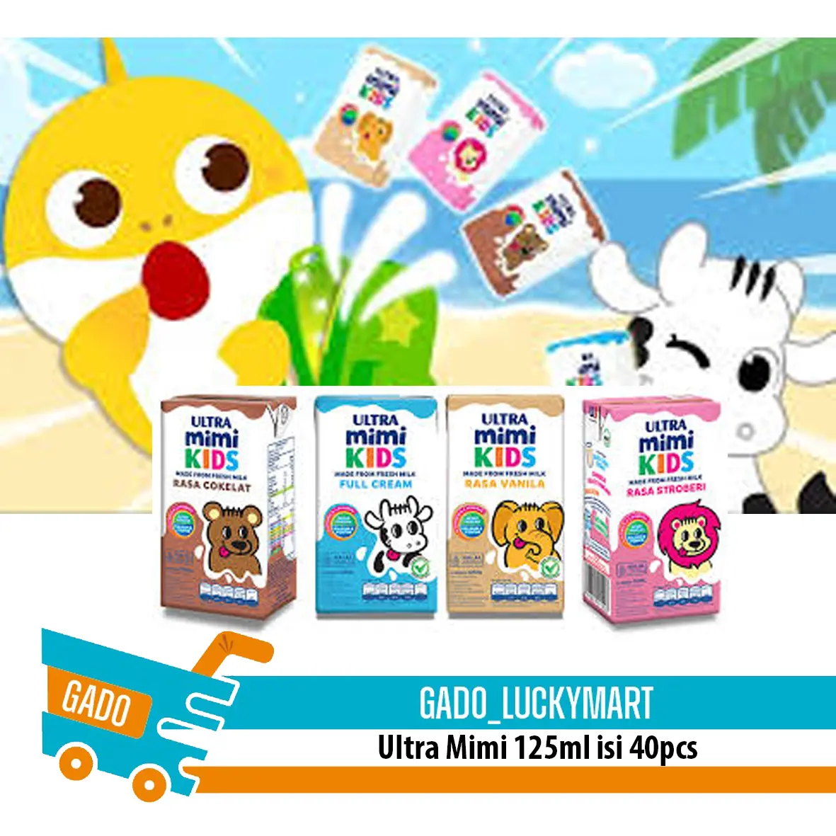 Ultra Milk UHT 125ml 1 dus/susu UHT ultra coklat strawberry full cream/ultra mimi