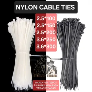 CABLE TIES 100MM 150MM 200MM 250MM 300MM TALI PENGIKAT KABEL TIS NILON