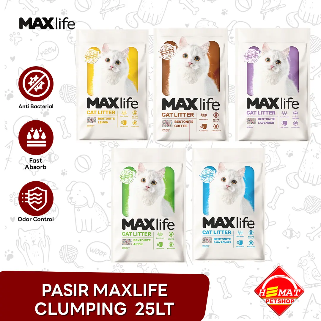 Pasir Kucing Maxlife Gumpal Wangi Clumping Bentonite 25 Liter