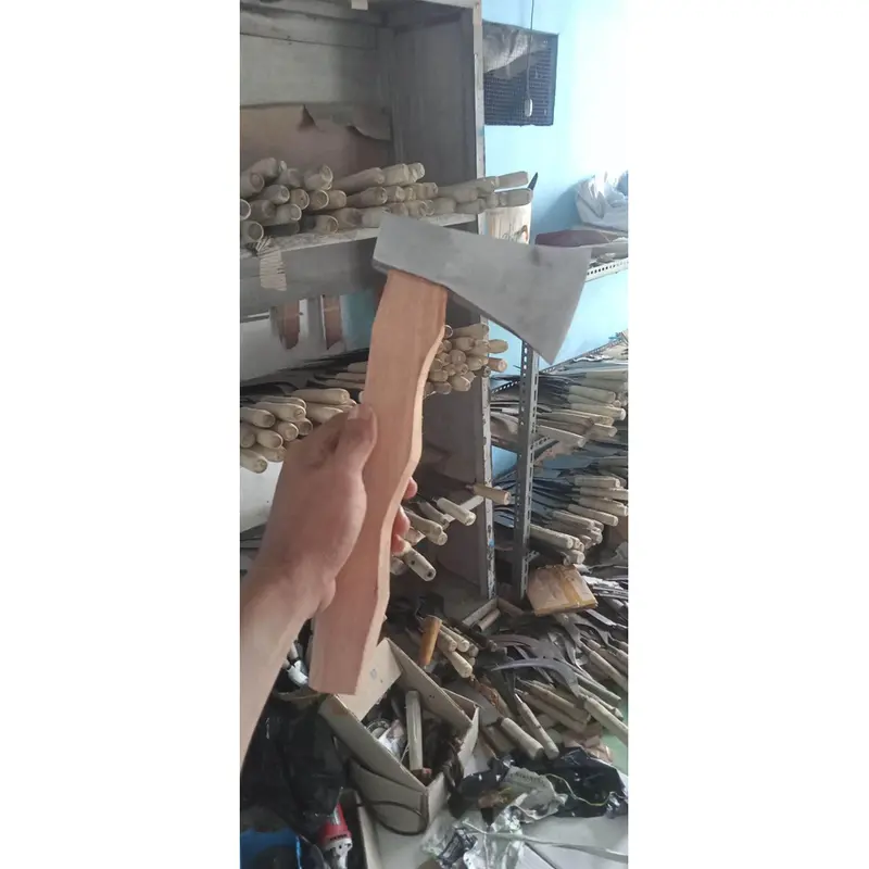 [ BAYAR DI TEMPAT ] Kapak baja per 15 cm panjang dengan gagang 37 cm Kapak pengupas kelapa muda dan tua / Alat pertukangan Alat pemotong kayu Kapak baja per super Pemralatan kebun 1