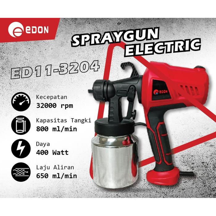 Gambar Semprotan cat listrik SPRAYGUN ELEKTRIK EDON ED11-3204, MDON JP3204 dari Planet Las Teknik Kab. Tangerang Tokopedia