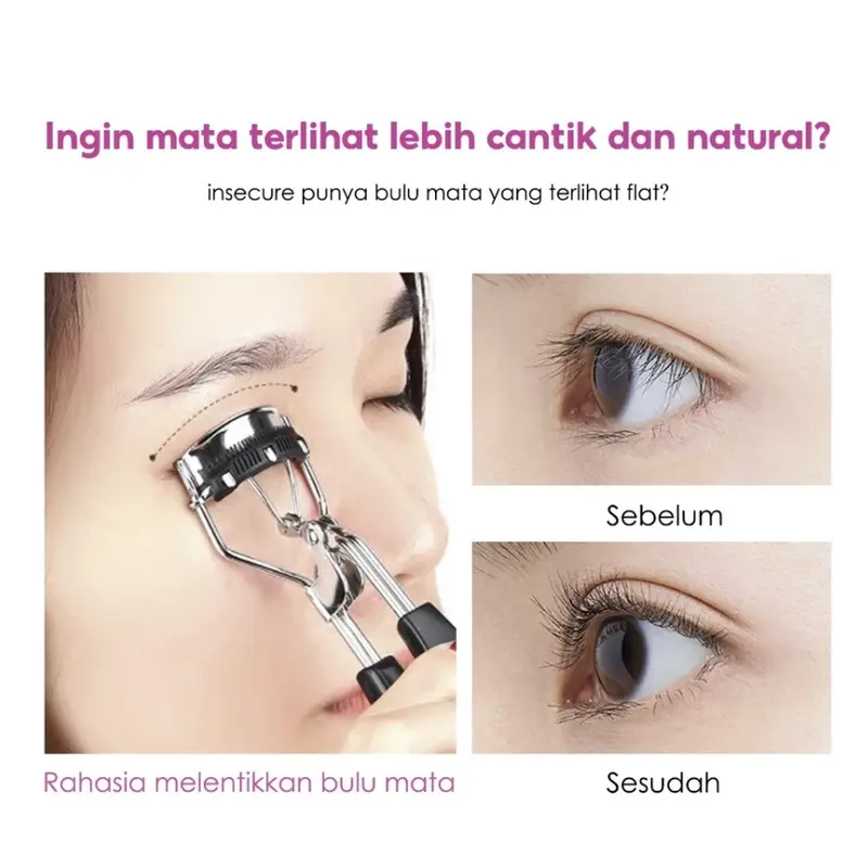 Penjepit bulu mata sisir eyelash curler stainless steel eye make up tool pelentik tahan lama 7