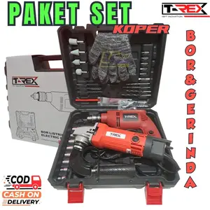 DISKON PAKET GERINDA + BOR 10MM VARIABLE SPEED / GERINDA TANGAN / MESIN BOR BOLAK BALIK