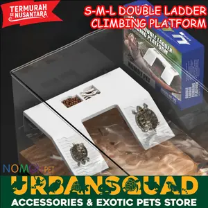 Tempat Berjemur Kura kura/Basking Platform  2 Tangga Nomoy Double Ladder Climbing Platform S/M/L White
