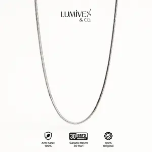 Kalung Titanium Stainless Pria Wanita Anti Karat Unisex Lumivex K01