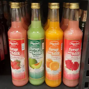 Marjan Boudoin syrup with milk sirup dengan susu rasa STRAWBERRY / MELON / ORANGE / ROZEN 460ML