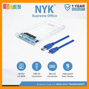 Casing Harddisk Case HDD 2,5 NYK TRANSPARAN USB 3.0 Original Enclosure