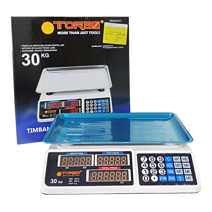 Gambar TORA Timbangan Digital 30 Kg New Model G Putih - Timbangan Buah & Sayur dari Tora Official Shop Kab. Bandung Tokopedia