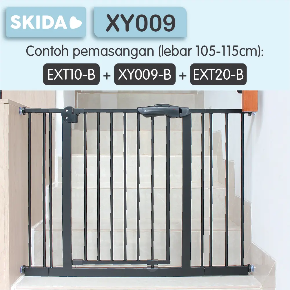 Baby Safe XY009 BLACK Safety Gate Pintu Pembatas Tangga Keamanan Bayi dan Hewan