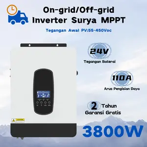 Solstellar 3.8KW Hybrid Inverter Max Pv Input 450Vdc Mendukung Baterai 24V Dibangun di 110A MPPT Solar Charger Controller