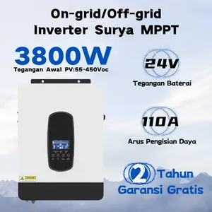 Solstellar 3.8KW 24V Hybrid Inverter Max Pv Input 450Vdc Dibangun di 110A MPPT Solar Charger Controller