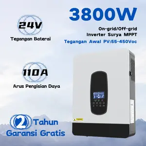 Solstellar 3800W 24V Hybrid Inverter Max Pv Input 450Vdc Built-in 110A MPPT Solar Charger Controller Semua dalam satu Inverter