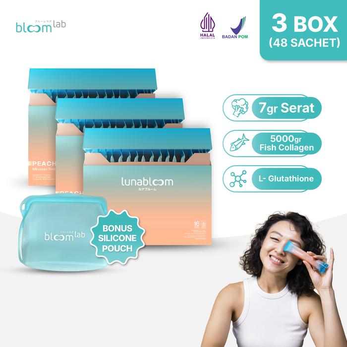 Gambar [FREE EXCLUSIVE MERCHANDISE] 3 Box LunaBloom 14-Day Wellness Pack Fiber Drink + Collagen (48 Sachet) - LB3-Gemini dari BloomLab Kab. Bekasi Tokopedia
