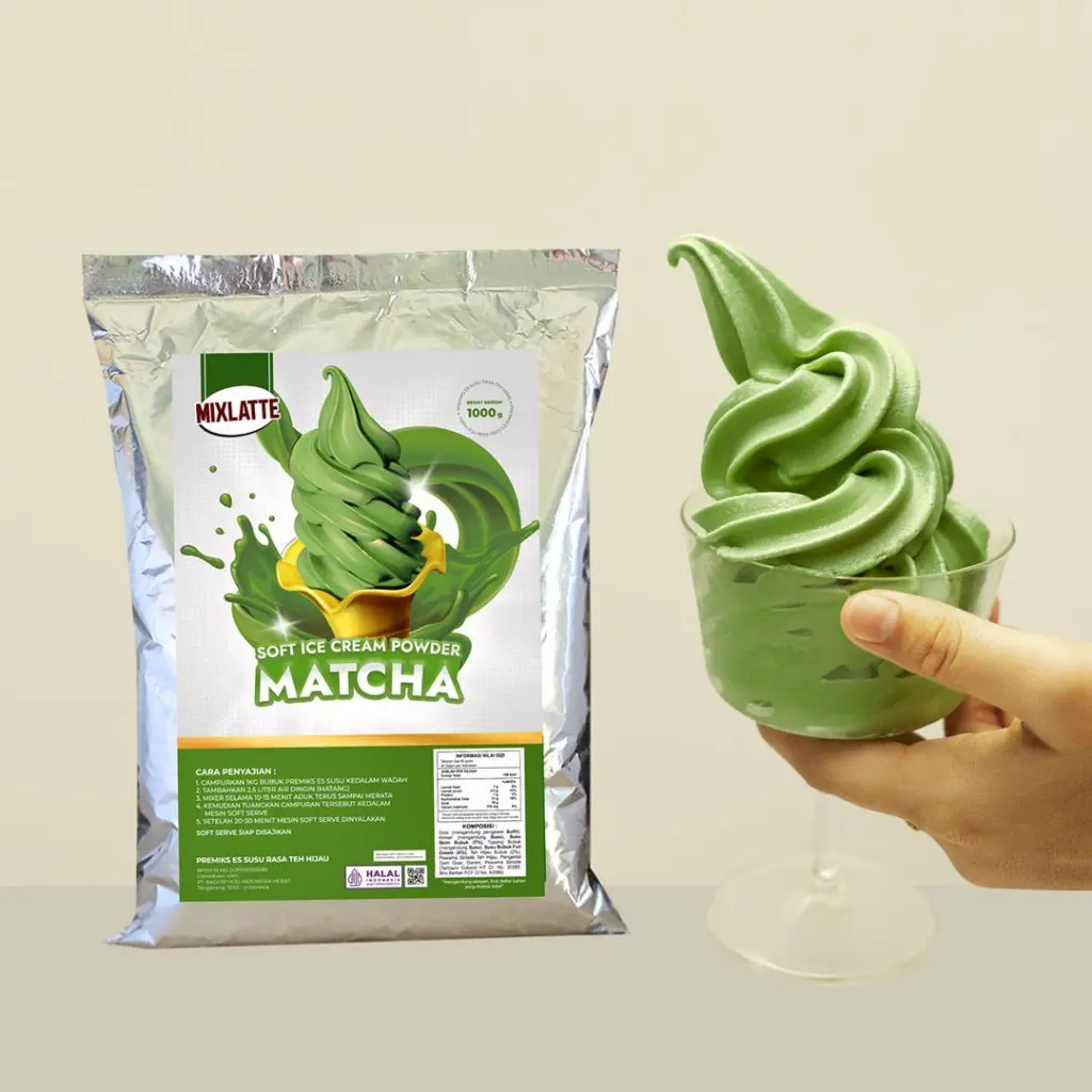 Bubuk Es Krim Soft (Soft Ice Cream) Matcha 1 kg di Denpasar Bali