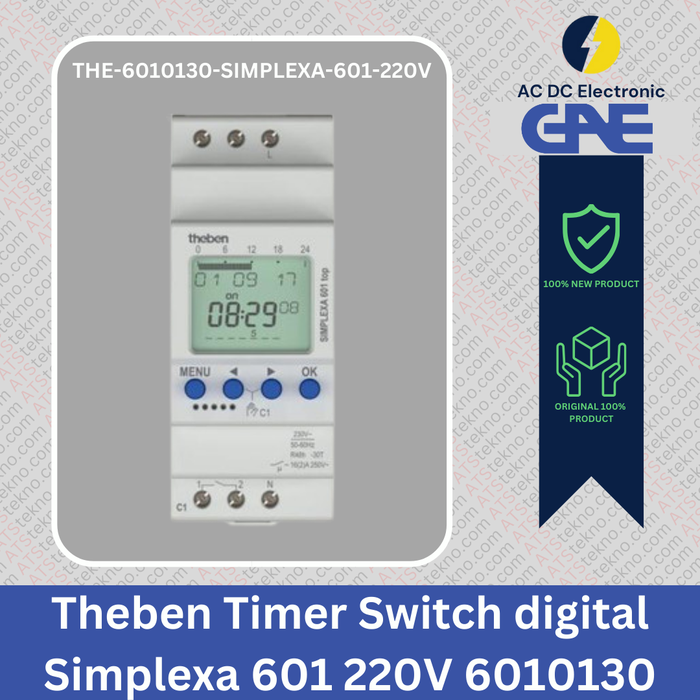 Gambar Theben Timer Switch digital Simplexa 601 220V 6010130 dari AC DC Electronic Kota Surabaya Tokopedia