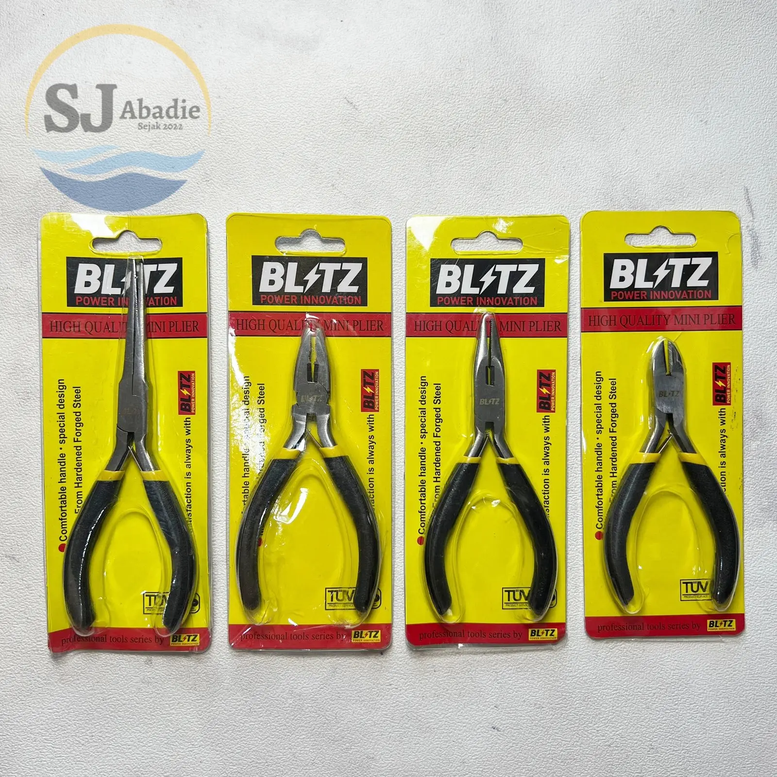 BLITZ Tang Mini Gagang Karet Lancip Potong Kombinasi 4,5 - 5,5 Inch Pliers | SJ ABADIE |