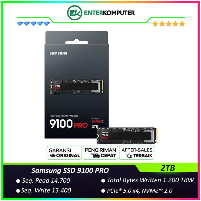 Gambar Samsung SSD 9100 PRO M.2 PCIe Gen5.0 2TB MZ-VAP2T0B / SSD 2TB dari Enter Komputer Official Kota Administrasi Jakarta Pusat Tokopedia