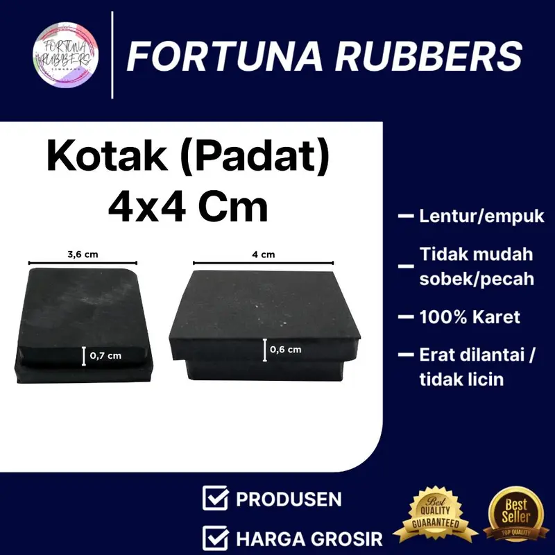 TERLARIS KARET KAKI KURSI MEJA HOLLOW / KOTAK 4CM X 4CM PADAT READY 0