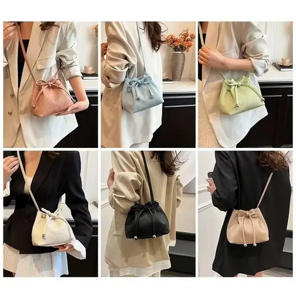 Tas Selempang Import Wanita model serut, kancing magnet vintage, muat banyak - GT3010