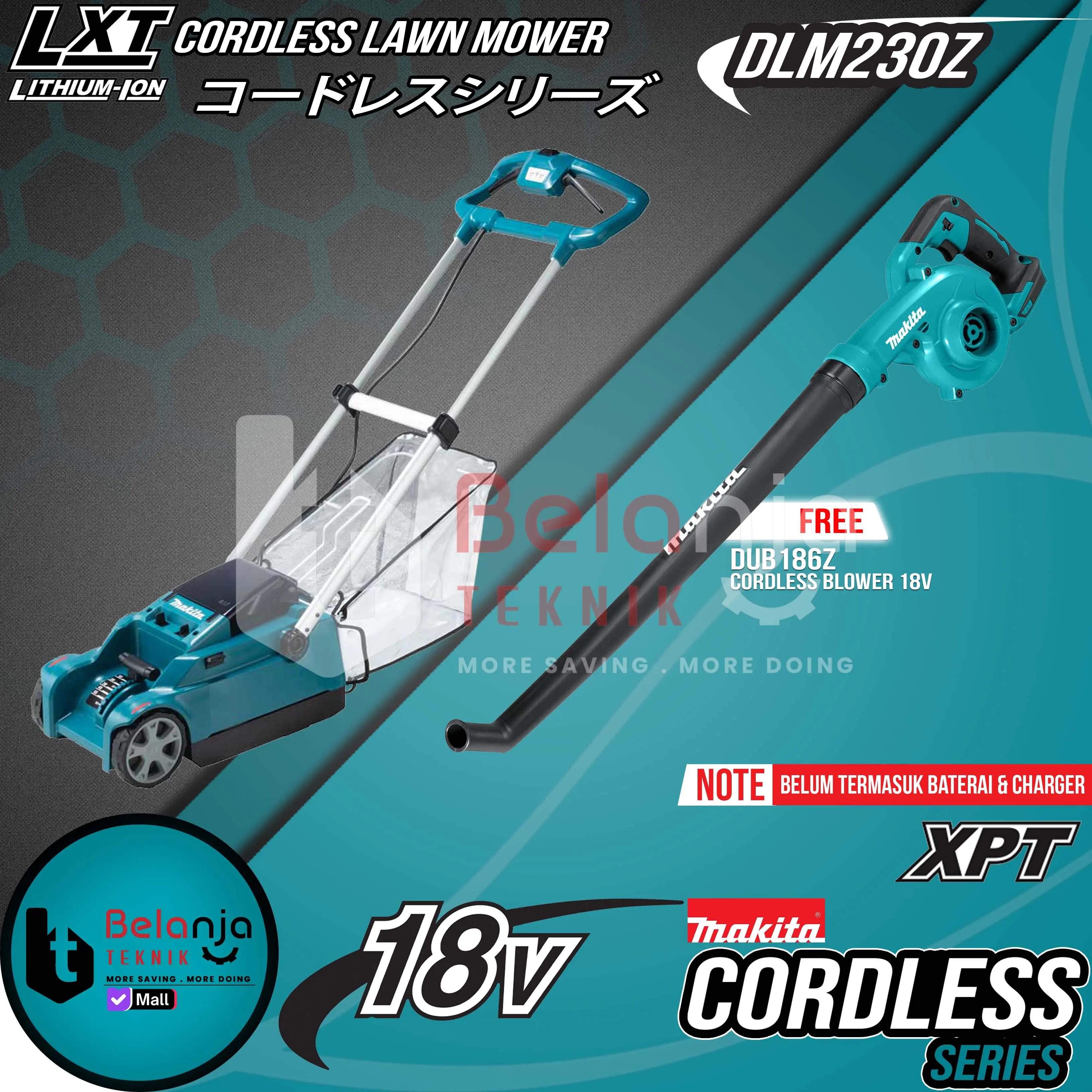 Makita Mesin Potong Rumput Dorong DLM230Z Cordless Lawn Mower 18V DLM