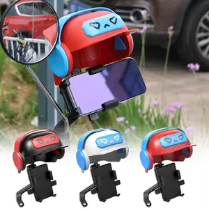 LBX Helmet Mobile Phone Holder Hp Smartphone Model Topi Helm Sepeda Motor Buka tutup Motif Sayap Robot Kacamata Lucu Dudukan Pelindung Handphone Universal Spion GPS Motor Besi Bracket Spion Kuat Anti Silau Sinar Matahari Air Hujan Ojol 360 derajat Motor