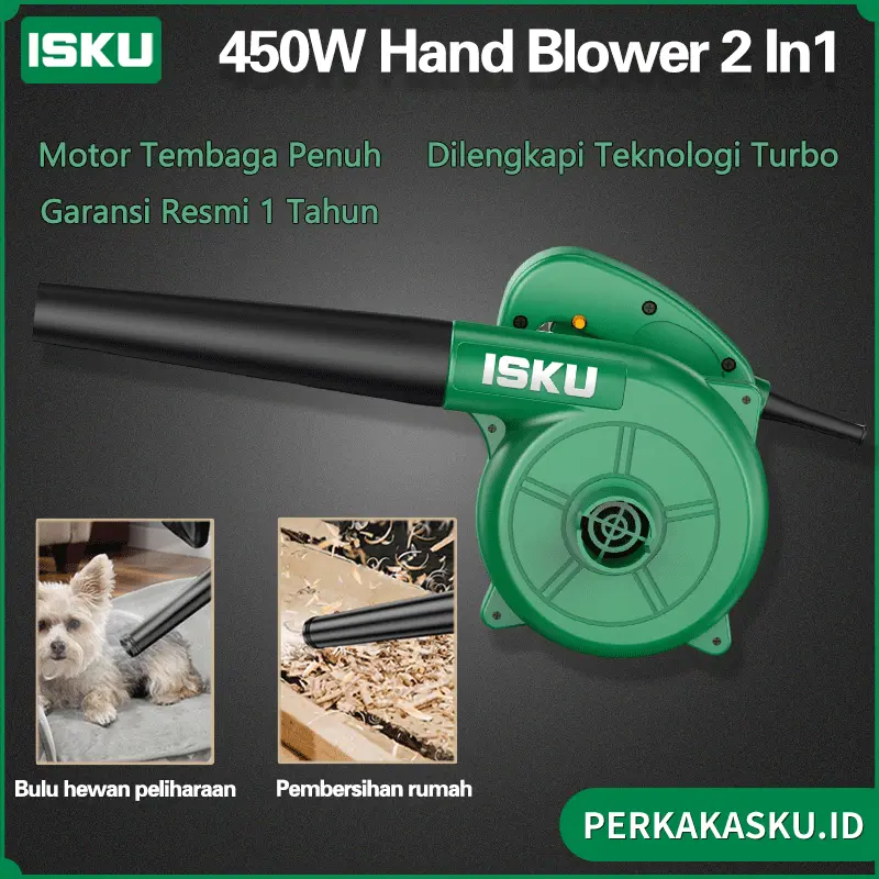 ISKU 450W Hand Blower 2In1 Meniup/Menghisap Peniup Debu Pengering Mesin Tiup Angin Electric Blower