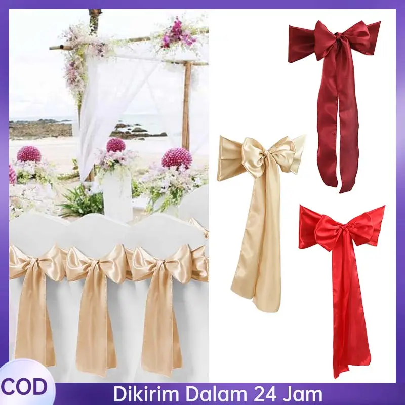 17*275cm Sarung Kursi Pita Kursi Dekorasi Pesta Kursi Kain Pita Mewah Untuk Wedding Dekorasi Digunakan Untuk Hotel