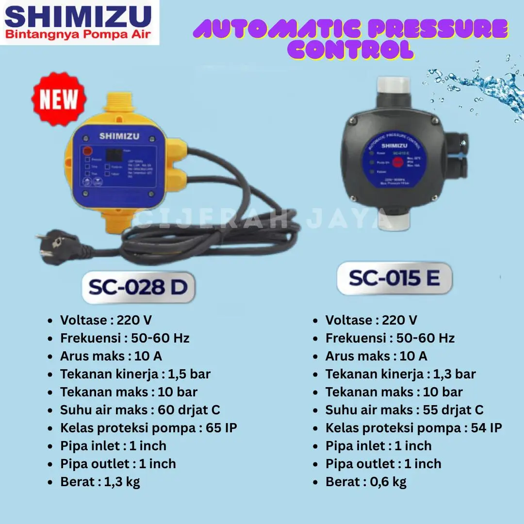 SHIMIZU AUTOMATIC PRESSURE CONTROL SC-015E OTOMATIS POMPA