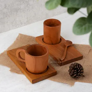 Satya - Nampan coffee Kayu Jati Food Grade Bahan Natural | Props Foto