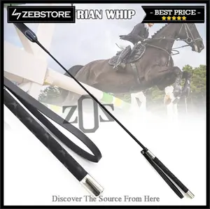 Cambuk Pecut Whip Crop Kuda Horse Jumping Kulit Leather Std 70cm HE01