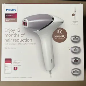 Philips Lumea Prestige IPL Laser Hair Removal Device with SenseIQ Technology 4 Attachments for Body Face Bikini and Underarms Satin Compact Pen Trimmer