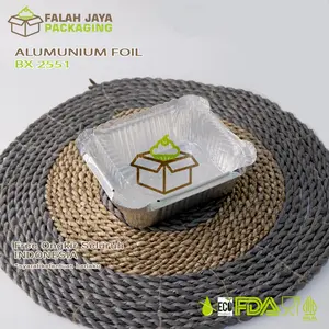 ALUMUNIUM FOIL TRAY BX 2551 / SPAGHETTI / MENTAI RICE / DIMSUM MENTAI / MACARONI SCHOTEL ISI 25 PCS