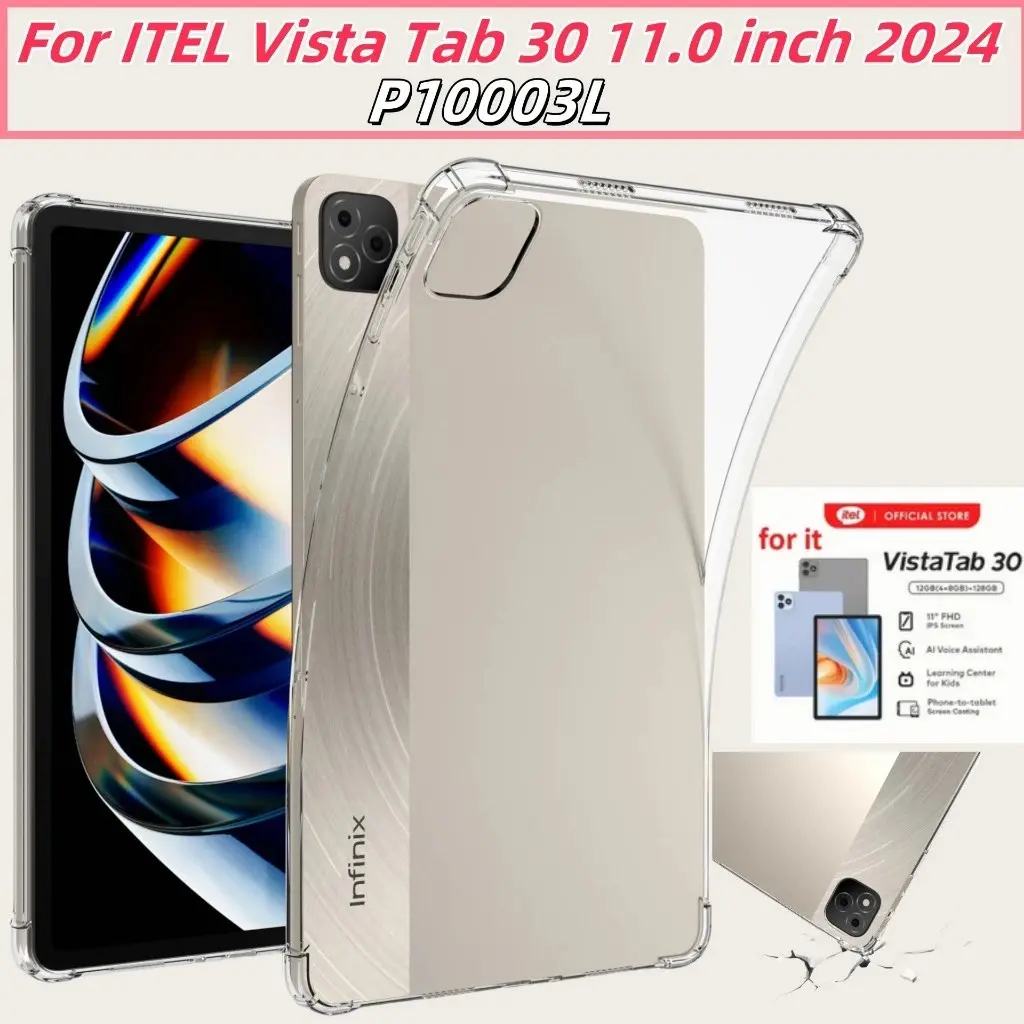 Soft Case Kompatibel Untuk Silikon Itel Vista Tab 30 11 inch Casing Bening transparant Airbag Anti Crack Tebal Vista Tab Silikon Silicone / Softcase Itel Vista Tab 30