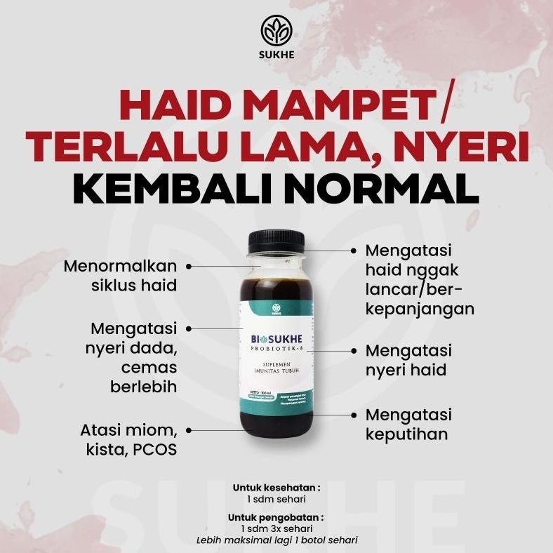 Terbaru Biosukhe Probiotik 8 Melancarkan Haid, Atasi Nyeri Haid, Atasi Haid Mampet / Berkepanjangan