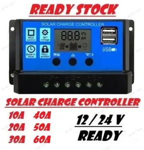 Solar Charge Controller 10A 20A 30A Cell PWM Pengisi Daya Surya 12V24V