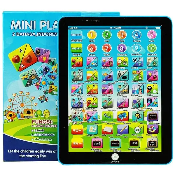 Kids Mini Play Pad Playpad 2 Languages / Mainan Tablet Portable Anak 2 Bahasa